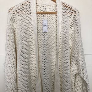 Lou & Grey White Knit Cardigan - Size Large